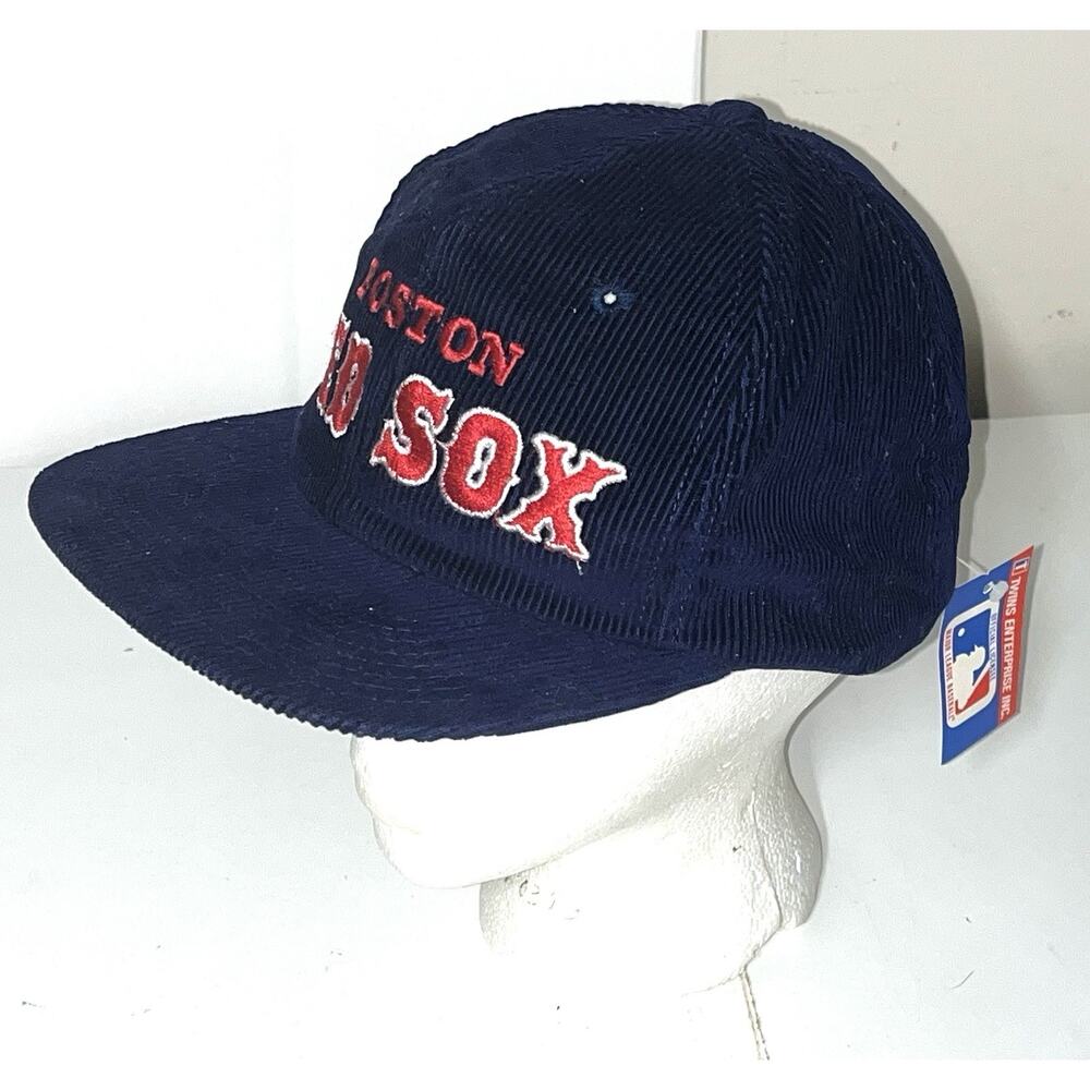 Boston Red Sox Vtg 1980s SnapBack Navy Corduroy Hat Twins Enterprise Taiwan NEW